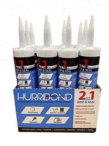 Лепило и конопатка Hurribond 2 в 1 Опаковка от 12 броя (Бяла)