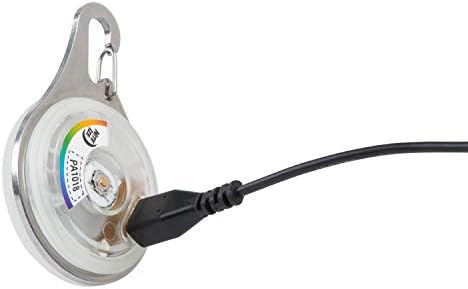 Led лампа за яката Nite Ize Spotlit XL, Лампа за кучета с карабинер, която се презарежда чрез USB, Лампа, което променя цвета за избор на Disc-O