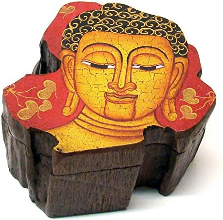 Рисувана Китайска Дървена ковчег / Китайски подаръци за жени / Рисувана Китайска Дървена Ковчег - Буда
