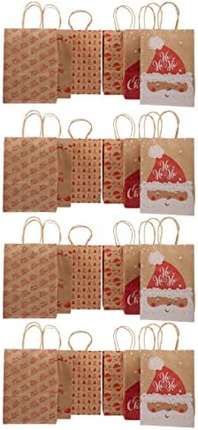 Хартия Подарък пакет HEMOTON Коледни Подаръчни комплекти Чанта за Коледно парти с Дръжки Крафт Хартиени Торбички Контейнер