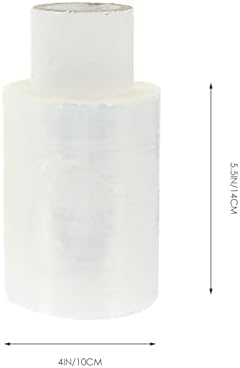 Мини-Прозрачно Стреч-фолио за опаковане на пластмасови Корита NUOBESTY, 5 бр., Ролка Стреч-фолио с Въртяща се дръжка, Хвърляне