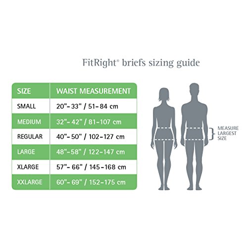 Основни гащи FitRight за възрастни с табове, Лека впитываемость, X-Large, 57 -66 (в пакет 100 броя)