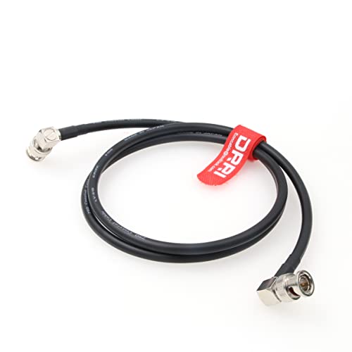 DRRI Canare12G-SDI 4K UHD Правоъгълен Коаксиален кабел BNC-Right-Angle BNC за видео монитор (1 М, червено)
