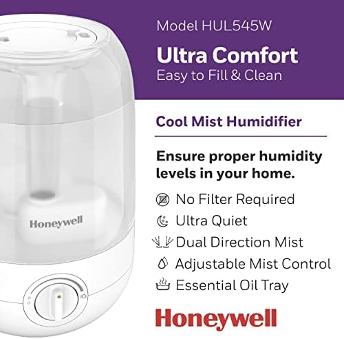 Овлажнител на въздуха Honeywell Ultra Comfort Cool Mist, Бял – Овлажнител на въздуха Cool Mist за спалнята или офиса