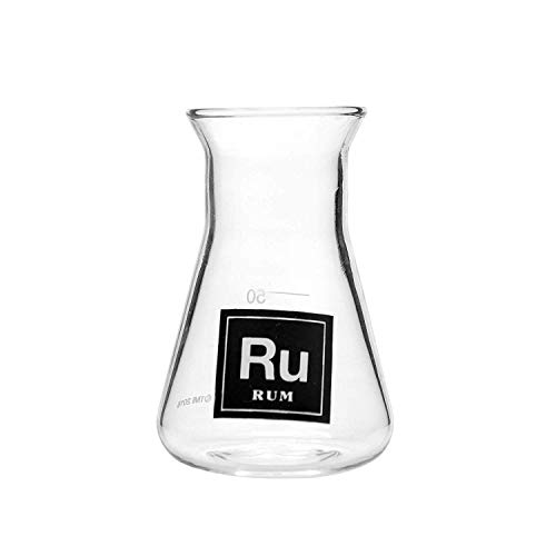 Периодично пийте Лабораторни чашки Erlenmeyer Flask от Прозрачно стъкло с ром по 2,75 грама всяка.