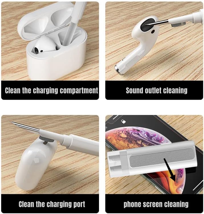 (ICIFN) Универсален комплект за почистване Airpods MacBook iPad iPhone iPod, за почистване на екрана на компютър, клавиатура, тапи за уши, дръжки за почистване на слушалки, четки за п?