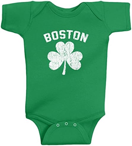 Детско Боди Threadrock Baby Boys' Boston Shamrock Irish Гордост за новородени
