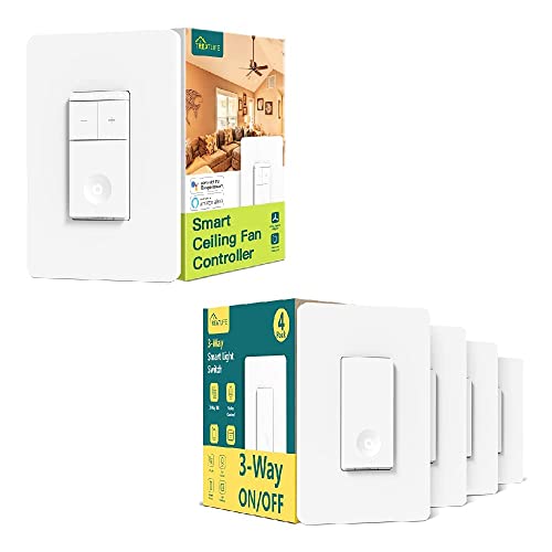 Интелигентно Управление на вентилатор на тавана 1 Опаковка + 3-Цифрен Интелигентен ключ светлина 4 опаковки