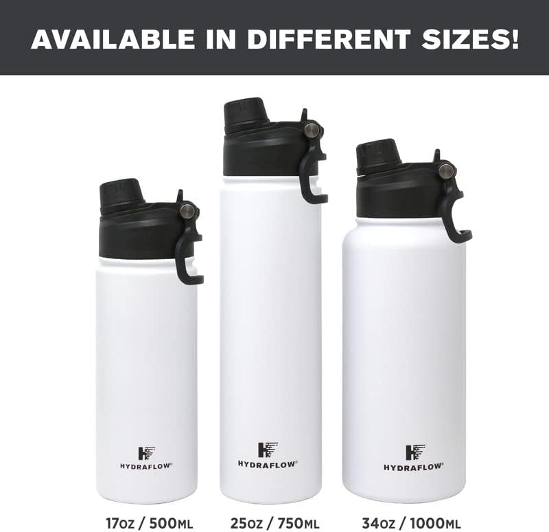 Hydraflow Hybrid - Трехстенная бутилка за вода с вакуумна изолация и двоен капак (17 грама, пастельно-розово), Метален термос от неръждаема стомана, за многократна употреба, ?