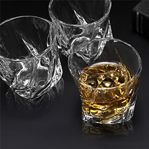 Комплект Чаши за уиски THYKL От 4 Старомоден Чаши От Витого Стъкло 7 Мл / 210 Мл За шотландия Бурбонского уиски