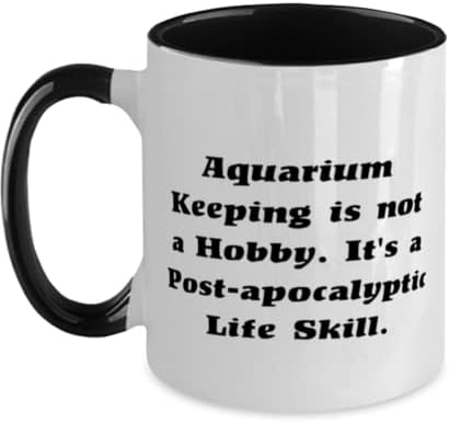 Съдържанието на аквариума - това не е хоби. Това съобщение. Оцветен чаша с 11 грама, Подарък за аквариум от приятелите, Необичайна
