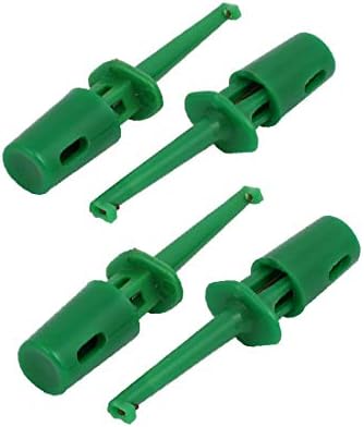 X-DREE Пластмасов Електронен Мини-Тест на Куката, а Пролетта клип, Зелено, за подводящего кабели Мултицет, 4 бр. (Пластмасов Електронен