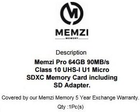MEMZI PRO 64GB Class 10 90 MB/с Карта памет Micro SDXC с адаптер за SD и устройство за четене на Micro USB за мобилни телефони Sony Xperia C или серия X