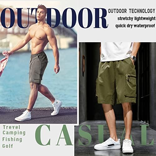 CANGHPGIN Мъжки Туристически Панталони-Карго бързо съхнещи Стрейчевые къси Панталони За Голф Мъжки Ежедневни Работни Панталони За Риболов