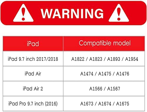 Калъф RUBAN за iPad е 9,7 инча 6-5-то поколение 2 Air/ Air 1 2017 2018 - Ултра-лек smart-калъф със защита от надраскване, нескользящая