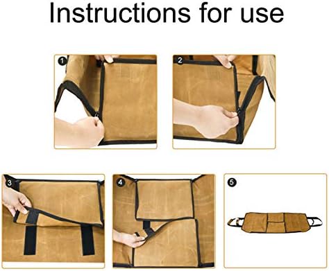 SYKSOL GUANGMING - Вътрешна Холщовая чанта за съхранение на дърва Манто Инструменти, Стойка за съхранение на Дърва за огрев,
