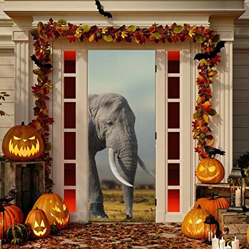 ENEVOTX Домашен Врата Калъф Африкански Слон Национален Парк Масай Мара Дръжки на Седалките Украса Трайно Тканевое Врати Украса За Рожден