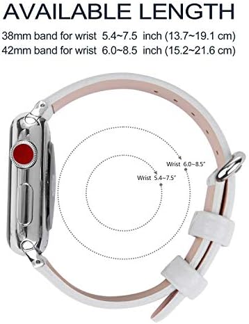Съвместим с малки Apple Watch 38 мм, 40 мм 41 мм (всички серии) Кожена каишка за часовник Каишка-гривна с адаптери (Ягодово)