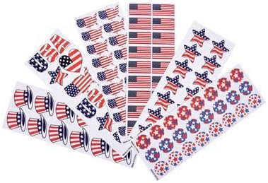 етикети с коричка и липи под формата на американски Флаг, Самозалепващи се, на Патриотични за Деня на Независимостта на САЩ, Мемориала
