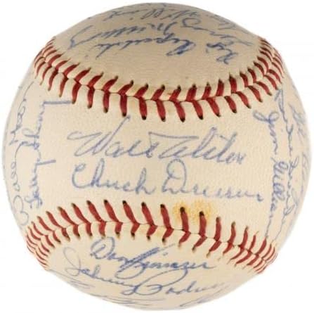 1959 Отбор на Шампионите от Световна серия Лос Анджелис Доджърс Подписа бейзболен Коуфакс JSA - Бейзболни топки с автографи