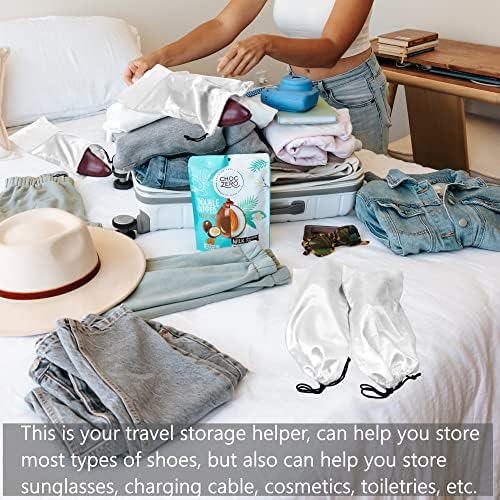 GONGKANGYUAN 4 Опаковки Чанти за обувки за Пътуване, Сатен на Тъканта, Чанта за Обувки с Шнурком за Мъже и Жени, Защита За Съхранение на Обувки