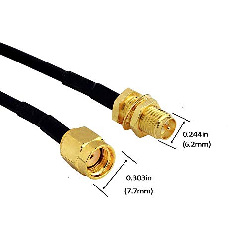10 м 33 фута Кабел RP-SMA Коаксиален кабел за Удължаване между мъжете и Жените Жак за Безжична мрежа на Рутера Мост и Клетъчната антена, Не за телевизора