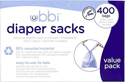 Еднократни торбички за памперси Ubbi с аромат на лавандула, лесно Завязывающиеся Тръстика, Опаковки за рециклиране на памперси