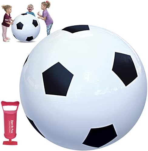Футболна топка WALIKI Джъмбо | и Гигантски Надуваем | Огромен 30 диаметър - Здрава и Масивна топка | Помпата е в пълен