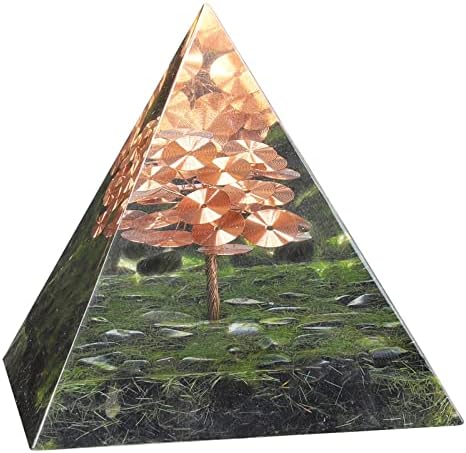 Амогили Мед Дървото на Живота Лечебната Пирамида от Кристали Оргона за Късмет и Защита, Генератор на енергията от Оргонита,