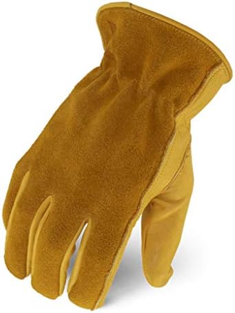 Работни ръкавици от кожа желязна работна коне, Препоръчани за ландшафтен дизайн, за работа в ранчо, занаяти, Размер XS, S, M, L, XL, XXL, XXXL (1 чифт), Златни кожа (IEX-WHO-07-XXXL)