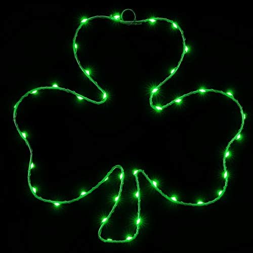 Украса на прозорци с подсветка с Деня на Св. Патрик, 15,8-Инчов 40-led светодиод във формата на ирландски Зелен Детелина