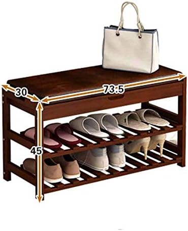 Рафтове за обувки MFCHY Дървени Рафтове За обувки-Органайзер За съхранение с тапицирана седалка Пейка в Коридора, Хол, Спалня