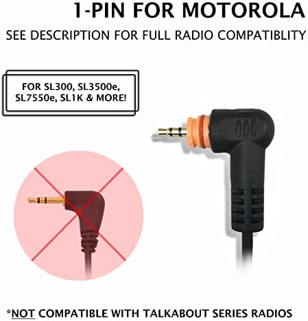 PROMAXPOWER 1-Жичен Акустична Слушалки ФБР Security с Прозрачна тръба и микрофон ПР за двустранните радиостанции Motorola PMLN7157A, SL300,