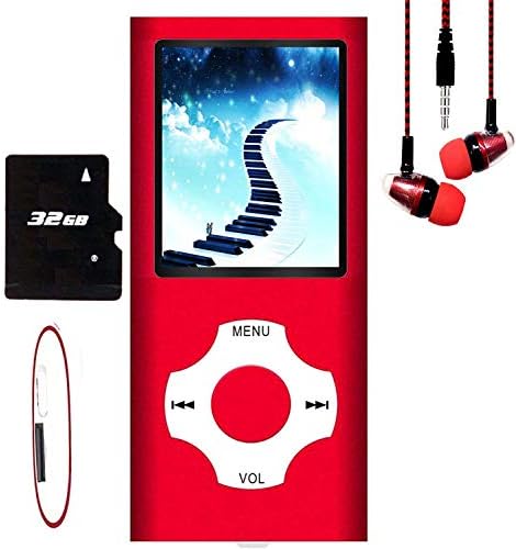 MP3-плейър/MP4 плеър, Музикален MP3 плейър Hotechs с 32 GB памет SD карта Тънък Класически Дигитален LCD дисплей 1,82 Екран, Мини