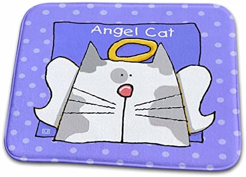 3dRose Angel в два цвята Сиво Котка с Хубав Анимационни Паметник на загуба на домашни любимци - Подложки За сушене на чинии (ddm-36659-1)