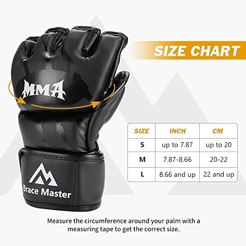 Мъжки и Дамски Ръкавици Brace Master MMA Ръкавици за кикбоксинга с допълнителна подплата, Боксови Ръкавици без пръсти за вдигане