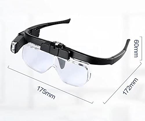 Очила-Лупи с Led Монтиране на главата, USB Планина За зареждане, 3 Сменяеми Обектива, Акумулаторна Свободната си Ръка, 1,5 X 2,0 X 2,5 X, за Четене, Ремонт на часовници и електр?
