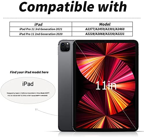 Калъф Aoub за iPad Pro 11 4-то поколение 2022 / 3-то поколение 2021 / 2-ро поколение 2020 с държач за Моливи, устойчив на удари калъф
