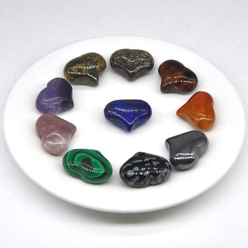 HXSCOO Кристал във формата на сърце, исцеляющий Чакра Камъни, Естествен Кварц, Скъпоценни Камъни, Окачване за Дома, Ръчно