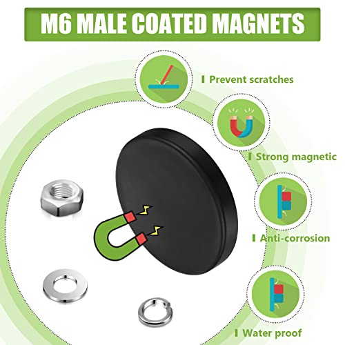6 Опаковки Външно Магнит M6 с Гумено покритие, Неодимовый Магнит На основата Магнит Срещу Надраскване и Магнити с Гумено покритие
