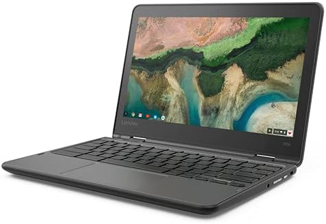 Lenovo Chromebook 300e (2-ро поколение) с 11,6-инчов сензорен екран с висока разделителна способност и 32 GB eMMC 1,1 Ghz Celeron N4020 (4 GB оперативна памет, четец за SD-карти, черен) 81MB001DUS