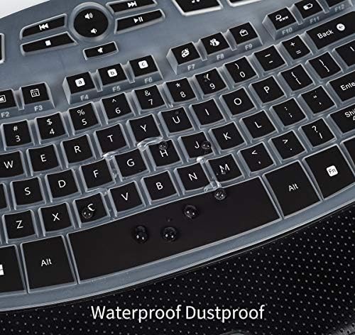 Калъф за клавиатура CaseBuy, Съвместим с аксесоари Logitech K350 MK550 MK570 Wireless Wave Keyboard, Силиконова Защитната обвивка клавиатура K350 MK550, черен