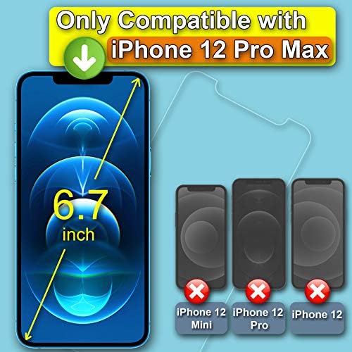 Защитно фолио AMRICHMAN, съвместима с iPhone 12 Pro Max, Защитен слой от закалено стъкло за iphone 12 Pro Max 6,7 инча, 3 опаковки
