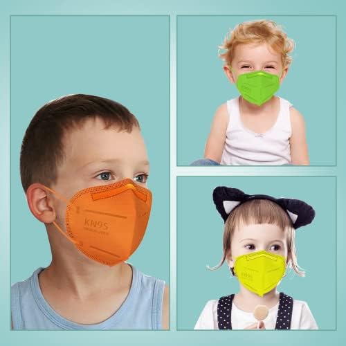 iHoo 30 Опаковки на Детски маски за лице KN95 в индивидуална опаковка с притежателя на маски, Дишащи и Удобни 5-Слойни Разноцветни
