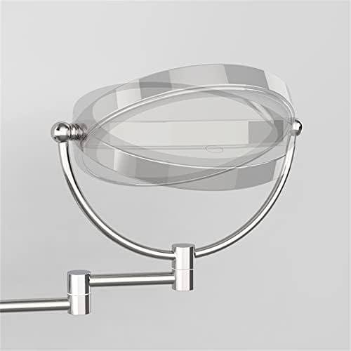 Led грим огледало с осветление и увеличаване, Хромированное Двустранно Стенно огледало за тоалетка маса със завъртане на 360 ° и плъзгаща