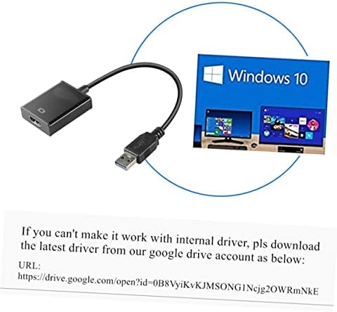 SOLUSTRE 3 бр. Колела Компютър за P USB Поддръжка Черен Двоен Конвертор Видео Външен Лаптоп с Кабел Адаптер за Монитора Дисплей