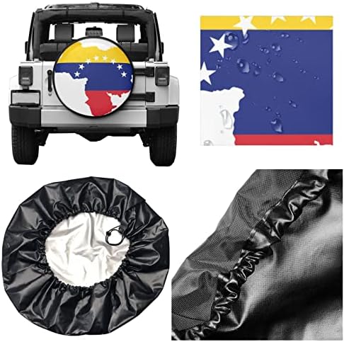Защитен Калъф за Резервна гума с принтом Хартата на Венецуела, за Ремаркето на Камион, Кемпера, Подходящ за гуми от 14 до 17 инча