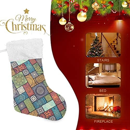 ДОМИКИНГ Мандала Коледен Отглеждане Класически Чорапи Голям Размер Персонализирани Коледна Украса за Отглеждане за Празник на Семейния