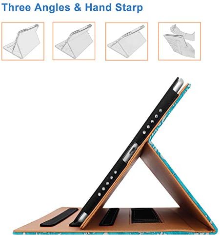 Калъф NEWQIANG за iPad Pro 10.5, калъф за iPad Air 3 с държач за моливи - Многоугловая поставка, каишка за ръка, автоматичен режим на заспиване