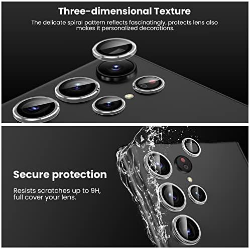 Tensea [3 + 2 ЕЛЕМЕНТА] за Samsung Galaxy S22 Ultra Защита на обектива на камерата, Защитно фолио за екран от закалено стъкло 9H,